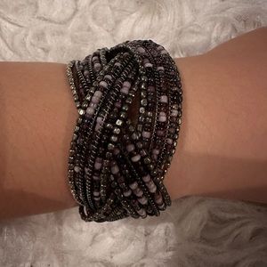 Purple bead bracelet